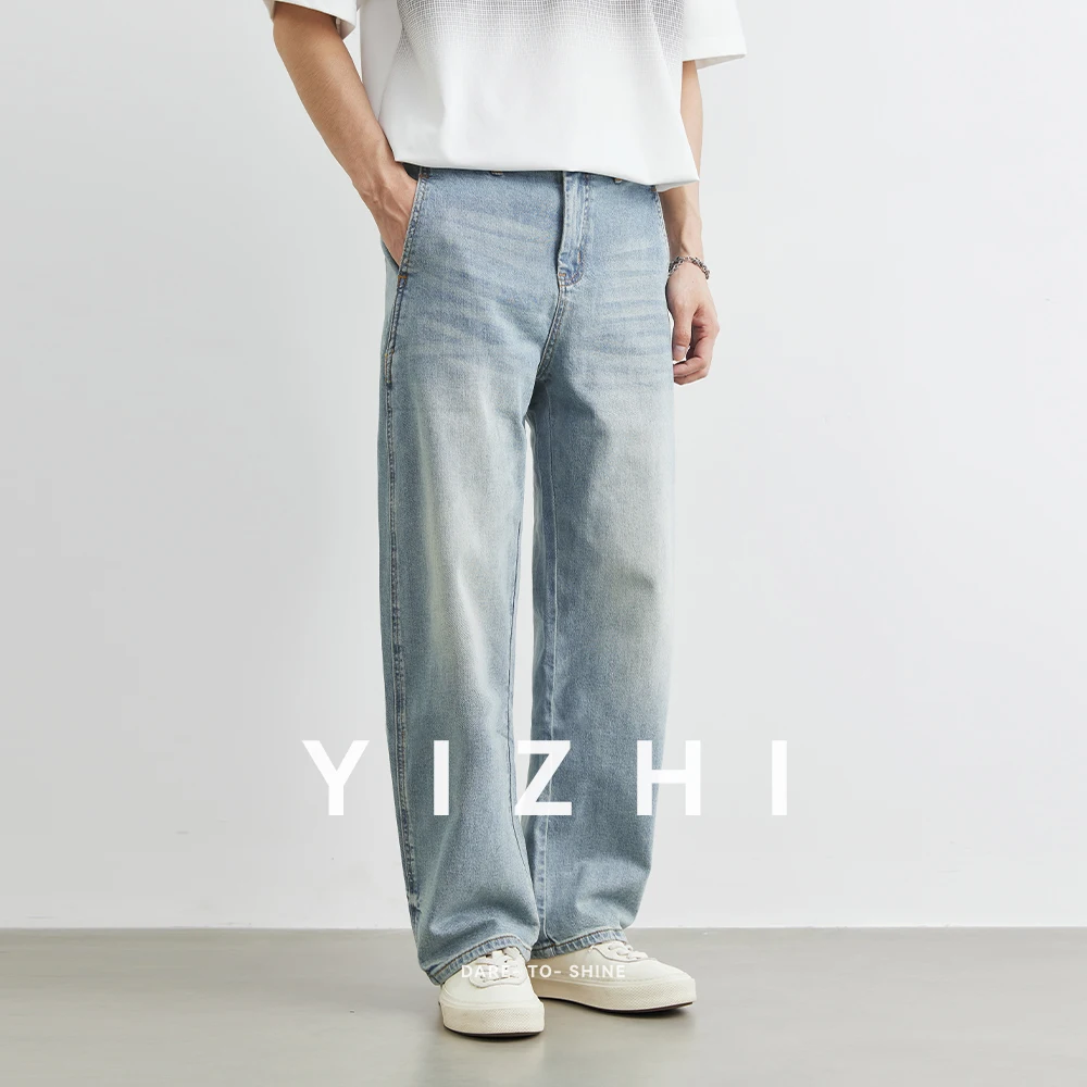 Men's Light Blue Straight Jeans 2025 Summer New Cotton Loose Casual Retro Pocket Button Design Cropped Pants Fashion Men Jeans
Men's Light Blue Straight Jeans 2025 Summer New Cotton Loose Casual Retro Pocket Button Design Cropped Pants Fashion Men Jeans