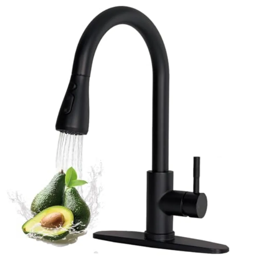 Kitchen Faucets, Matte Kitchen Faucet with Pull Down Sprayer, High Arc Single Handle Stainless Steel Kitchen Sink Faucet 1 or 3
Kitchen Faucets, Matte Kitchen Faucet with Pull Down Sprayer, High Arc Single Handle Stainless Steel Kitchen Sink Faucet 1 or 3