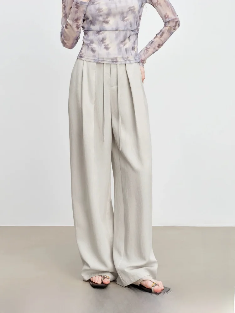 Casual Loose Fit Women's Straight Leg Trousers Drawstring Floor-Length 3D Pleated Lenzing Lyocell Natural Waist Zipper
Casual Loose Fit Women's Straight Leg Trousers Drawstring Floor-Length 3D Pleated Lenzing Lyocell Natural Waist Zipper