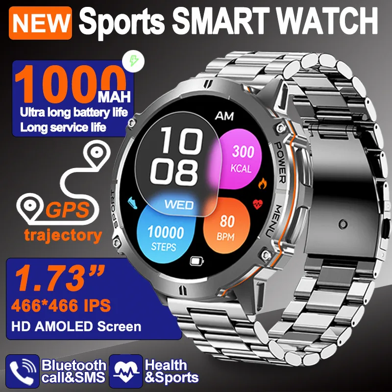 For XIAOMI 1000MAH endurance Sport Smart Watch Men 1.73-inch HD Screen GPS tracker Compass Bluetooth Call Waterproof Smart Watch
For XIAOMI 1000MAH endurance Sport Smart Watch Men 1.73-inch HD Screen GPS tracker Compass Bluetooth Call Waterproof Smart Watch