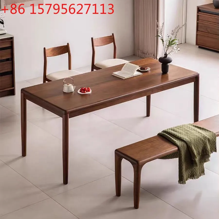 Solid wood rectangular dining table Nordic simple large board table Cherry wood desk
Solid wood rectangular dining table Nordic simple large board table Cherry wood desk