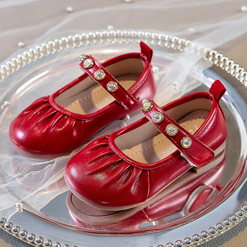 Baby Girls Red Gold Silvery Leather Shoes All Seasons Children's Wrinkles Flats Footwear Kids Pearls Soft Soled Princess Sandals
Baby Girls Red Gold Silvery Leather Shoes All Seasons Children's Wrinkles Flats Footwear Kids Pearls Soft Soled Princess Sandals