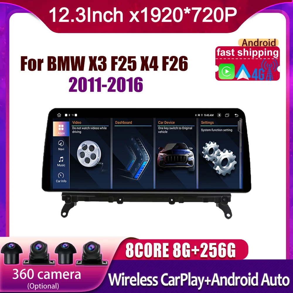 12.3”Android 15 Touch Screen For BMW X3 F25 X4 F26 2011-2016 Car Accessories Auto Carplay Monitors Video Radio Multimedia Playe 
12.3”Android 15 Touch Screen For BMW X3 F25 X4 F26 2011-2016 Car Accessories Auto Carplay Monitors Video Radio Multimedia Playe