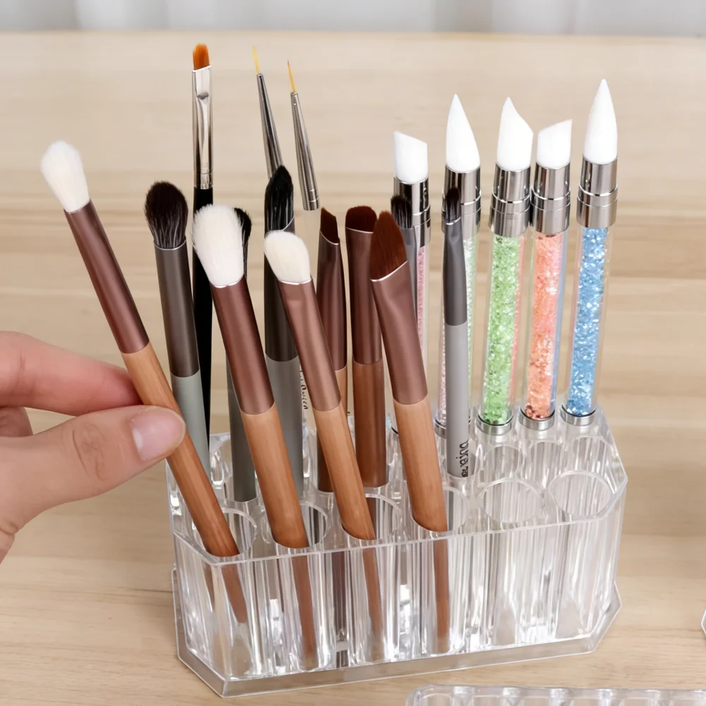 26Hole Acrylic Clear Pen Holder Nail Art Brush Storage Organizer Durable Nail Tool Storage Rack for Nail Brushes Cosmetic Brushe
26Hole Acrylic Clear Pen Holder Nail Art Brush Storage Organizer Durable Nail Tool Storage Rack for Nail Brushes Cosmetic Brushe