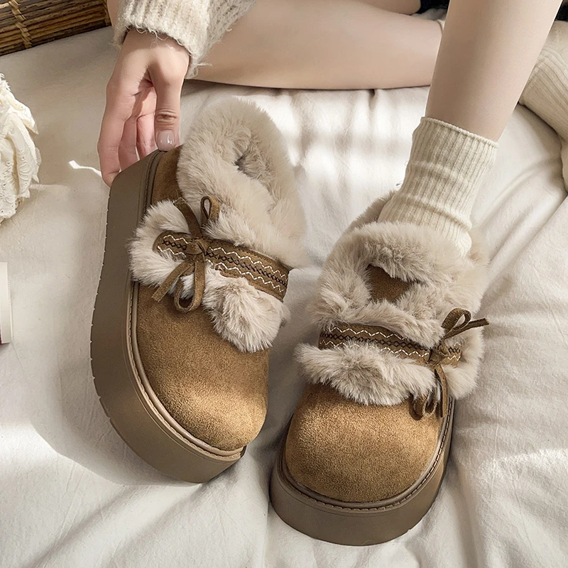 Platform Wool Plus Fleece Cotton Shoes Women's Winter Wear Heightened Warm Snow Boots
Platform Wool Plus Fleece Cotton Shoes Women's Winter Wear Heightened Warm Snow Boots