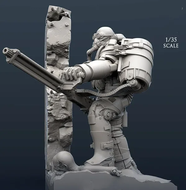 1/35 фигурка из смолы, комплект модели, футуристический супер солдат-стребитель с маской, неокрашенный
1/35 фигурка из смолы, комплект модели, футуристический супер солдат-стребитель с маской, неокрашенный