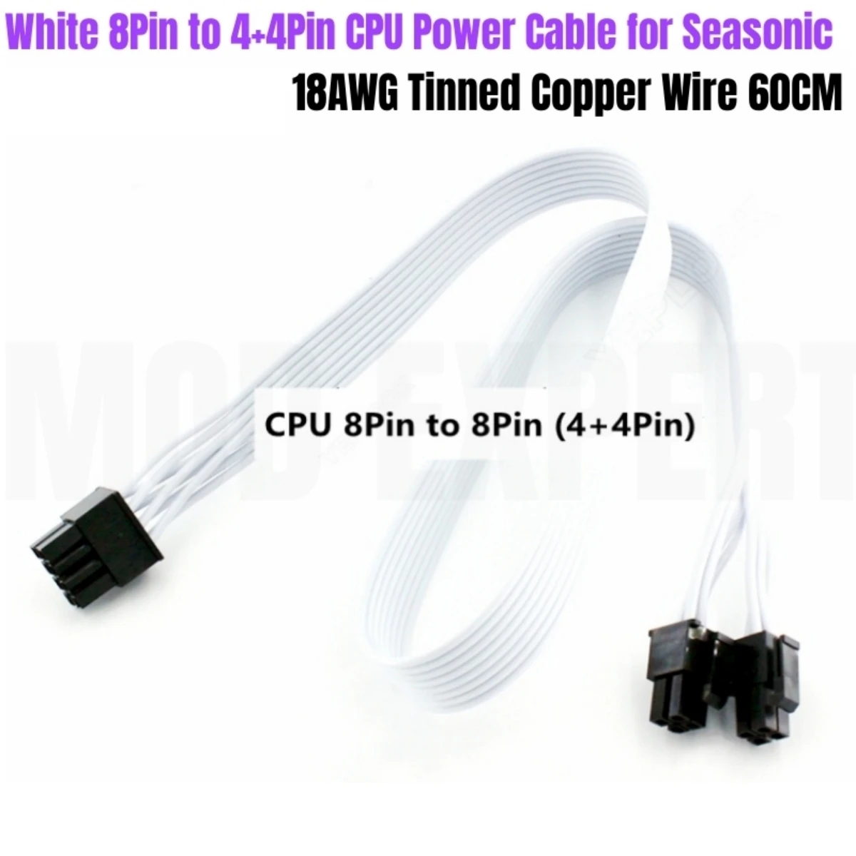 White PSU 8Pin to 4+4Pin EPS12V CPU Power Cable 18AWG 60CM for Seasonic FOCUS GX/PRIME Snow Silent/VERTEX GX White Modular Power
White PSU 8Pin to 4+4Pin EPS12V CPU Power Cable 18AWG 60CM for Seasonic FOCUS GX/PRIME Snow Silent/VERTEX GX White Modular Power