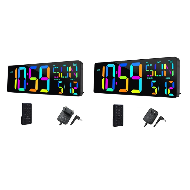 Large Digital Wall Clock 16.5" Bluetooth Auto Time Sync Led Digital Clock Display 11 RGB Colors Digital Calendar Clock US Plug
Large Digital Wall Clock 16.5" Bluetooth Auto Time Sync Led Digital Clock Display 11 RGB Colors Digital Calendar Clock US Plug