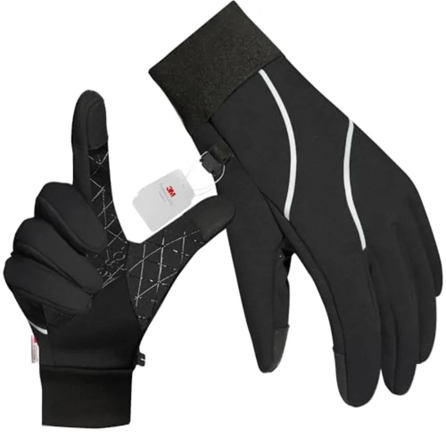 Gloves Winter with 3M Thinsulate Insulation, Waterproof Windproof Thermal Touchscreen Anti-Slip Cycling Gloves for Running Skii
Gloves Winter with 3M Thinsulate Insulation, Waterproof Windproof Thermal Touchscreen Anti-Slip Cycling Gloves for Running Skii