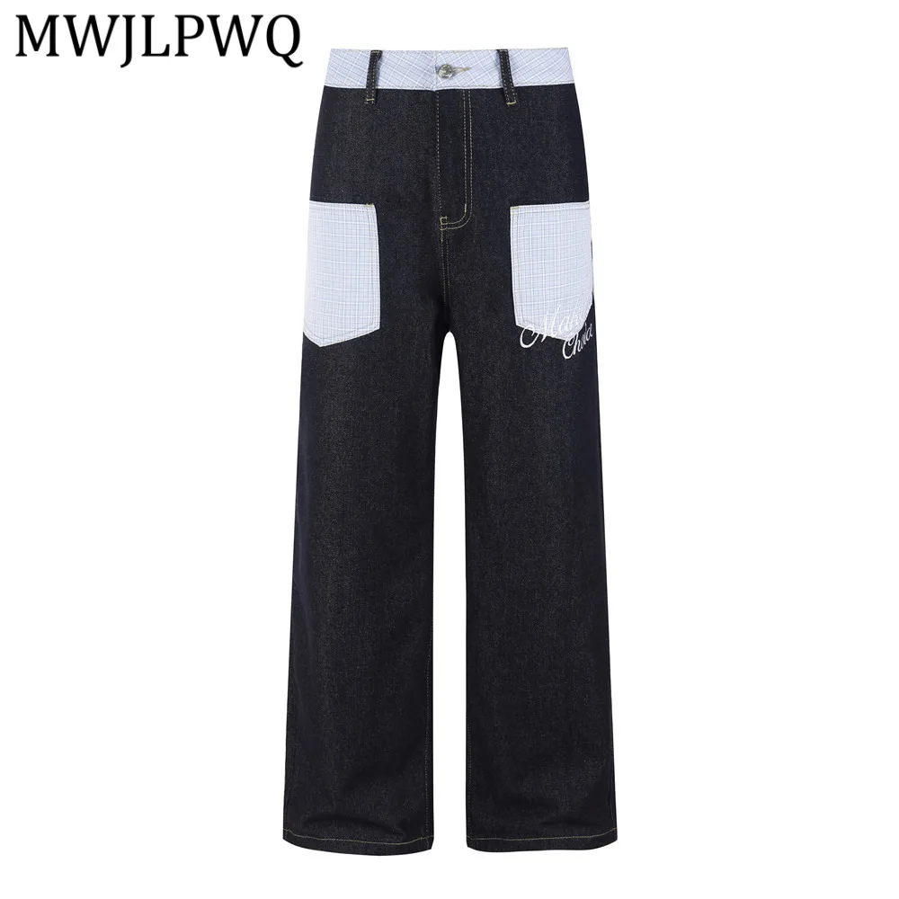 MWJLPWQ Stylish Plaid Patch Pocket Color-Blocked Straight-Leg Jeans For Men High Street Trendy Vibe Autumn Casual Pants 16731
MWJLPWQ Stylish Plaid Patch Pocket Color-Blocked Straight-Leg Jeans For Men High Street Trendy Vibe Autumn Casual Pants 16731
