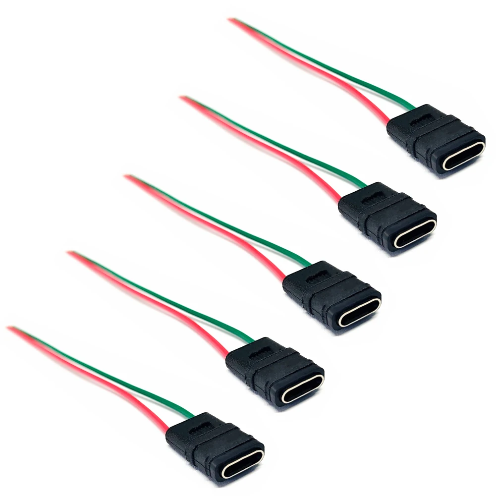 5Pc 2Pin USB 3.1 Type-C Connector Welding Wire Waterproof Female Socket Rubber Ring High Current Fast Charging Port Type-C Cable
5Pc 2Pin USB 3.1 Type-C Connector Welding Wire Waterproof Female Socket Rubber Ring High Current Fast Charging Port Type-C Cable
