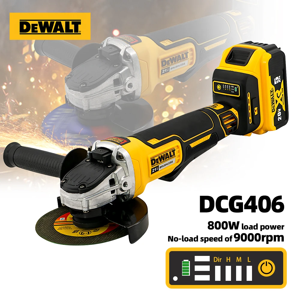 Dewalt DCG406 Brushless Angle Grinder 125/100MM Wireless Polisher Cutting Machine Portable 20V Battery Polishing Power Tools
Dewalt DCG406 Brushless Angle Grinder 125/100MM Wireless Polisher Cutting Machine Portable 20V Battery Polishing Power Tools