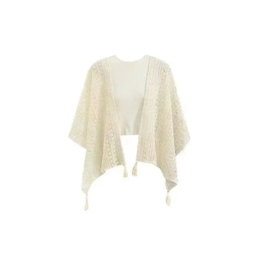 New Tassel Hollowed-out Knitwear Bohemian Sunscreen Vacation Style Shawl Beach Wear Ethnic Style Women Cape Holiday
New Tassel Hollowed-out Knitwear Bohemian Sunscreen Vacation Style Shawl Beach Wear Ethnic Style Women Cape Holiday
