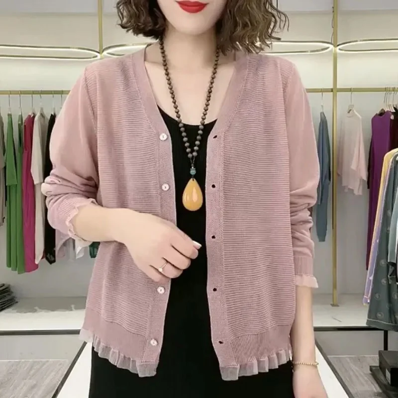 Fashion Solid Color Thin Ice Silk Air-Conditioned Shirt For Women's 2025 Summer New Casual Knitted Cardigan Sunproof Jacket
Fashion Solid Color Thin Ice Silk Air-Conditioned Shirt For Women's 2025 Summer New Casual Knitted Cardigan Sunproof Jacket