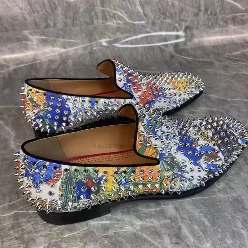 Mixed Color Hand Shaped Graffiti Rivets Decor Loafers Fashion Comfort Slip On Men Shoes Novel Handcraft Party Men Casual Shoes
Mixed Color Hand Shaped Graffiti Rivets Decor Loafers Fashion Comfort Slip On Men Shoes Novel Handcraft Party Men Casual Shoes