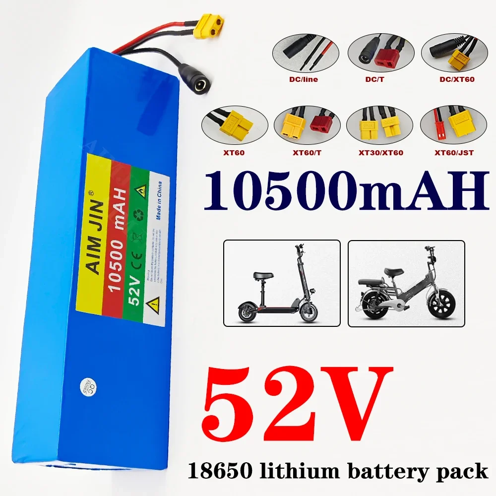 Replaceable plug 52V 10500mAh 18650 rechargeable Lithium 14S3P Battery Pack Suitable for Balance Cars, Scooters
Replaceable plug 52V 10500mAh 18650 rechargeable Lithium 14S3P Battery Pack Suitable for Balance Cars, Scooters