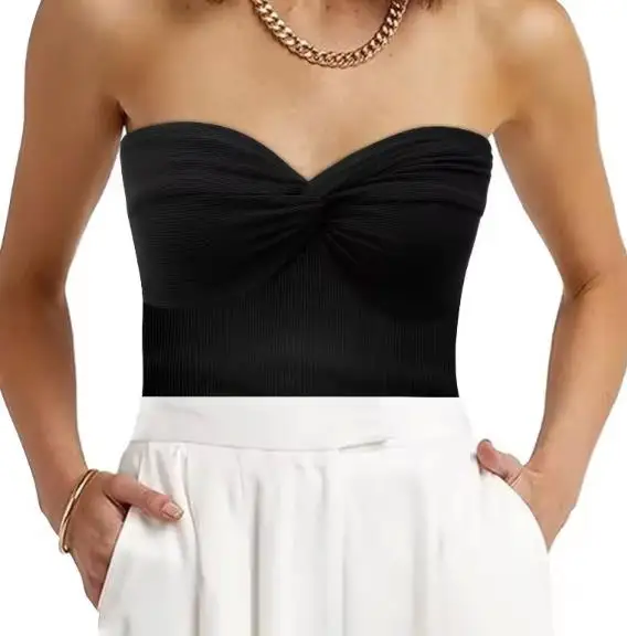 2026 New Fashion Casual Spring and Autumn Women's Sexy Vest Base Women's Knitted Groove Strip Twisted Knot Strapless Tight Top
2026 New Fashion Casual Spring and Autumn Women's Sexy Vest Base Women's Knitted Groove Strip Twisted Knot Strapless Tight Top