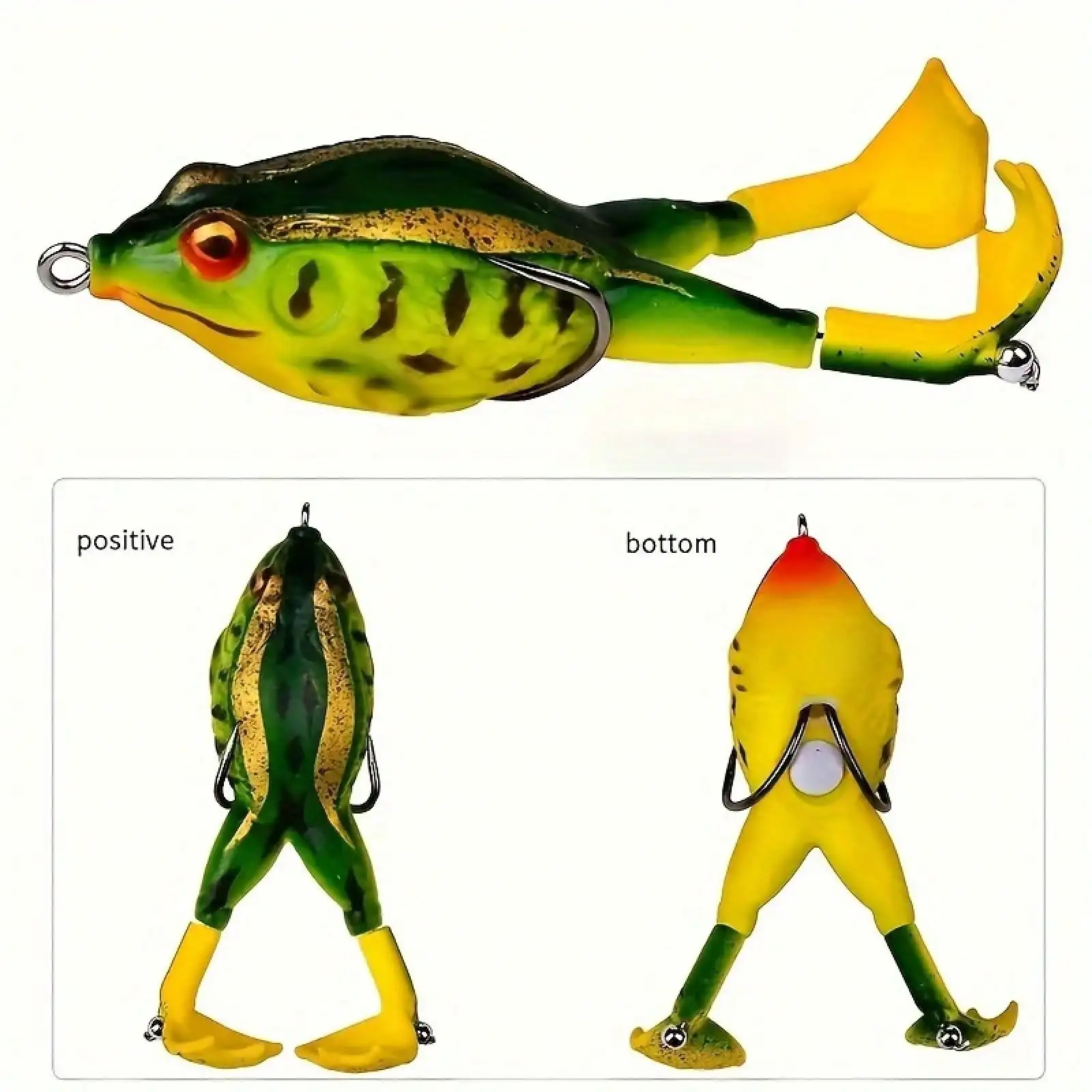 4 Piece Fishing Frog Lure With Double Propeller Surface Frog Lure Set - Realistic Swimming Action, Soft Silicone Bass Lure Realistic Frog Lure Set Trout Pike Freshwater Saltwater With Lead, Fishing, Gift For Boyfriend Husband
4 Piece Fishing Frog Lure With Double Propeller Surface Frog Lure Set - Realistic Swimming Action, Soft Silicone Bass Lure Realistic Frog Lure Set Trout Pike Freshwater Saltwater With Lead, Fishing, Gift For Boyfriend Husband