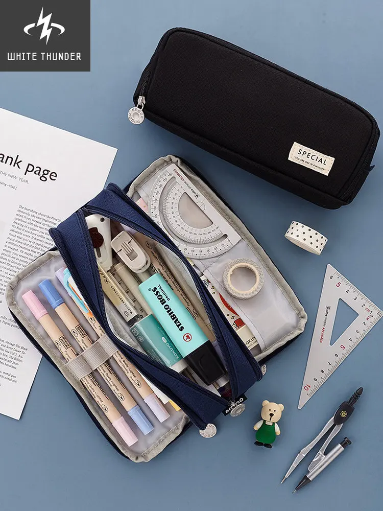Pencil Case Black Estojo Escolar Pencil Box School Supplies Large Capacity Pouch Trousse Scolaire Kawaii Stationery Pencilcase
Pencil Case Black Estojo Escolar Pencil Box School Supplies Large Capacity Pouch Trousse Scolaire Kawaii Stationery Pencilcase