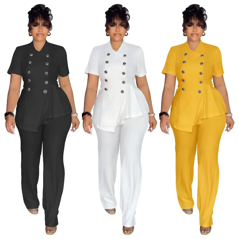 2 Piece Summer African Clothes for Women Elegant Short Sleeve V-neck Polyester Top Pant Matching Sets Dashiki Africa Clothing
2 Piece Summer African Clothes for Women Elegant Short Sleeve V-neck Polyester Top Pant Matching Sets Dashiki Africa Clothing