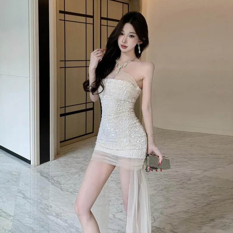 2026 New Summer Shiny Sexy Off Shoulder Bodycon Dress Fashion Korean Style Birthday Banquet Party Mini Dress for Women Y2k
2026 New Summer Shiny Sexy Off Shoulder Bodycon Dress Fashion Korean Style Birthday Banquet Party Mini Dress for Women Y2k