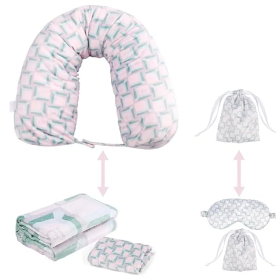 Travel Pillow with Detachable Flannel Blanket and Eye Mask Plush Velvet Neck Support Pillow for AirplaneCar Office Rest Coordin
Travel Pillow with Detachable Flannel Blanket and Eye Mask Plush Velvet Neck Support Pillow for AirplaneCar Office Rest Coordin