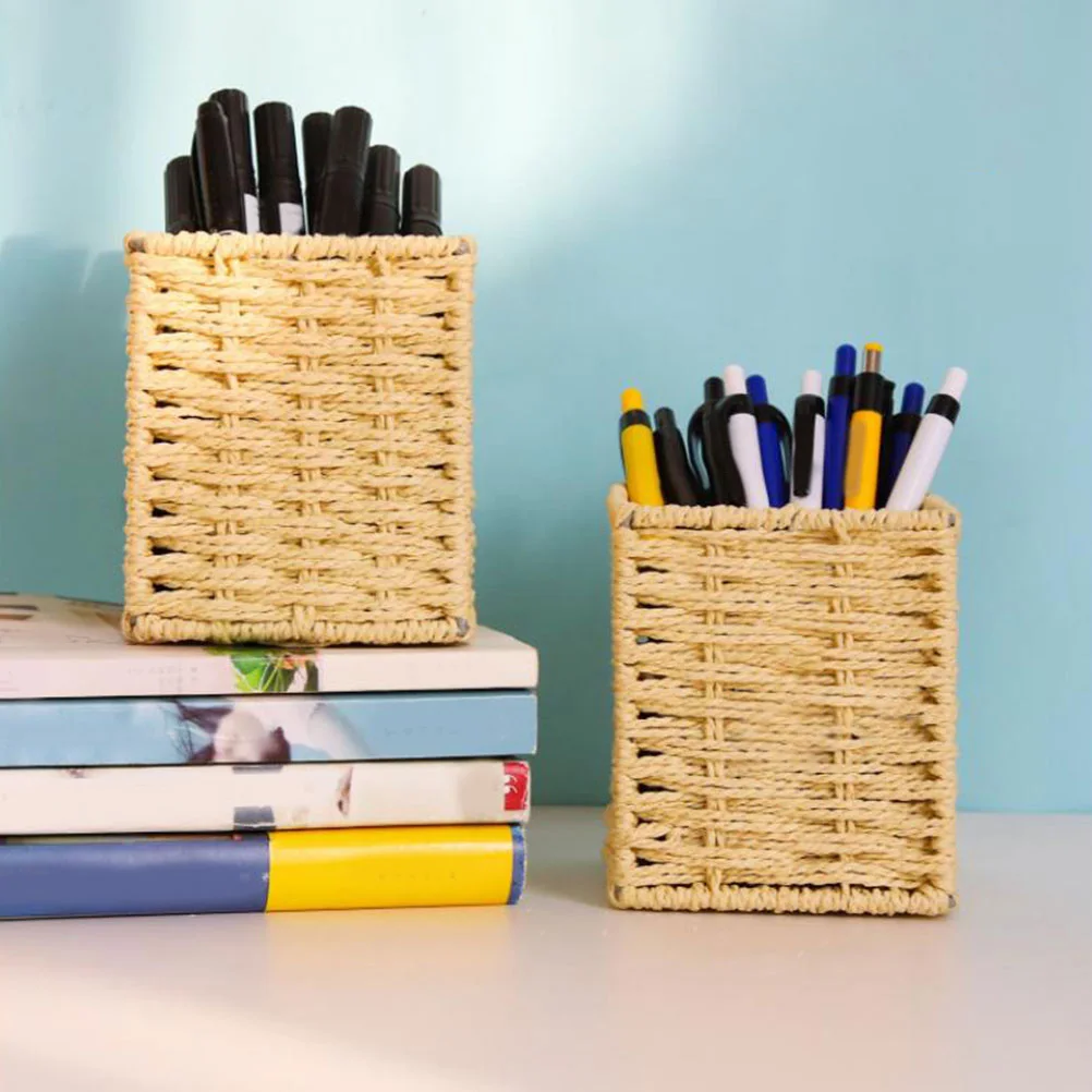 1pc Hand-Woven Storage Basket Desktop Pen -Friendly Woven Sundries Box Household Organizer Beige Decorative
1pc Hand-Woven Storage Basket Desktop Pen -Friendly Woven Sundries Box Household Organizer Beige Decorative
