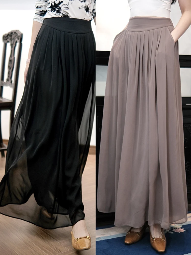 Ele Simulated Silk Chiffon Long Skirt Elastic Waist Versatile Slimming Pleated Heavy Work Multi-layer f-length Skirt
Ele Simulated Silk Chiffon Long Skirt Elastic Waist Versatile Slimming Pleated Heavy Work Multi-layer f-length Skirt