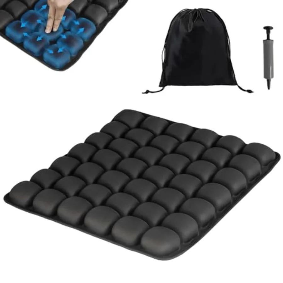 Portable Ergonomic Travel Seat Cushion for Airplane Car Office Stadium with 42 Air Bags in Gray for Long Flights Without Air Pu
Portable Ergonomic Travel Seat Cushion for Airplane Car Office Stadium with 42 Air Bags in Gray for Long Flights Without Air Pu