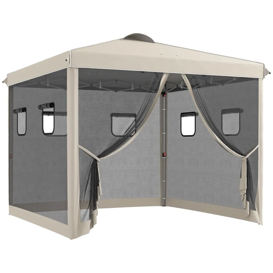 10' x 10' Pop Up Canopy Tent with Netting Instant Screen House Room UVResistant Sun Shelter Height Adjustable with Windows and
10' x 10' Pop Up Canopy Tent with Netting Instant Screen House Room UVResistant Sun Shelter Height Adjustable with Windows and