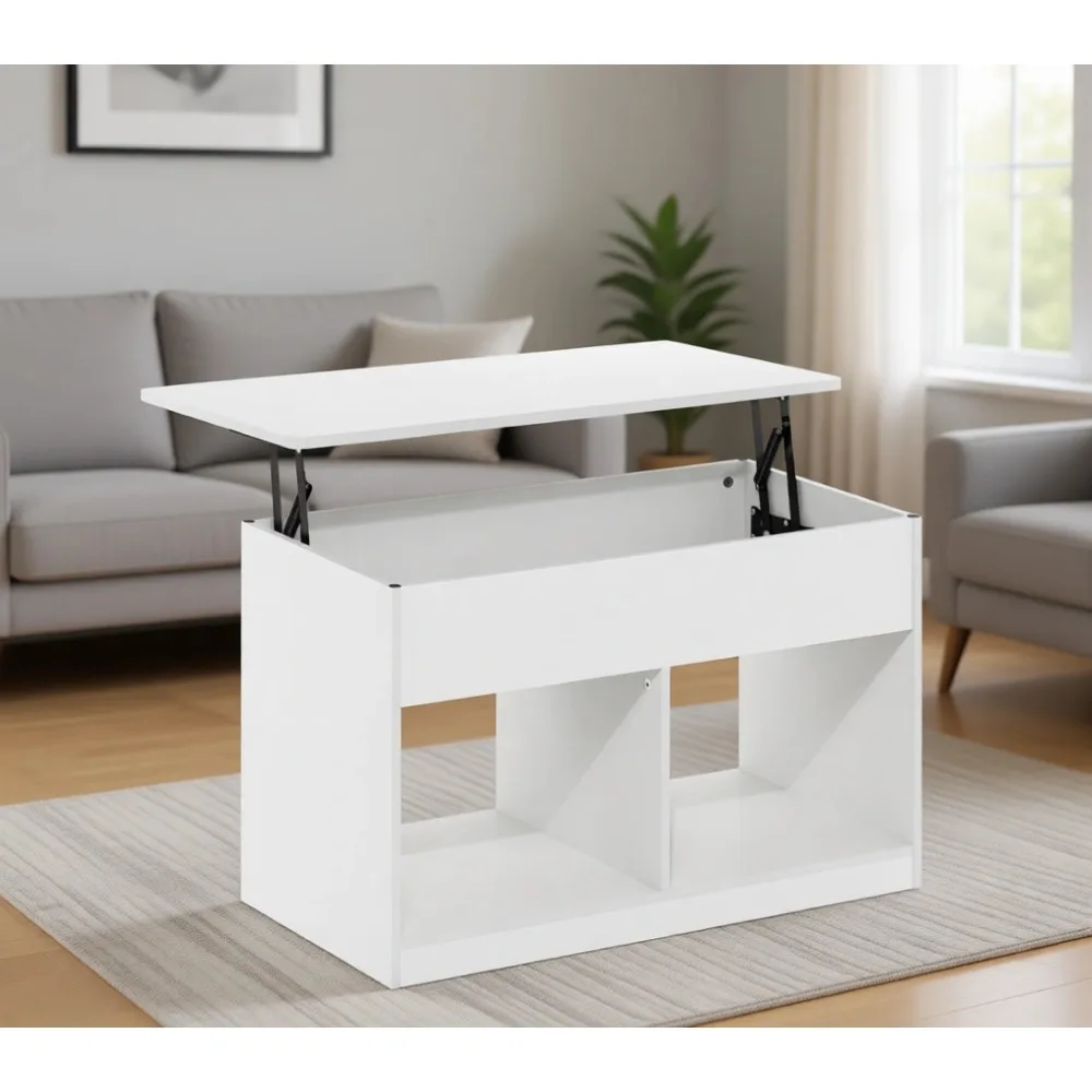 Lift Top Coffee Table with Hidden Storage Solid White Finish for Modern Living Room
Lift Top Coffee Table with Hidden Storage Solid White Finish for Modern Living Room