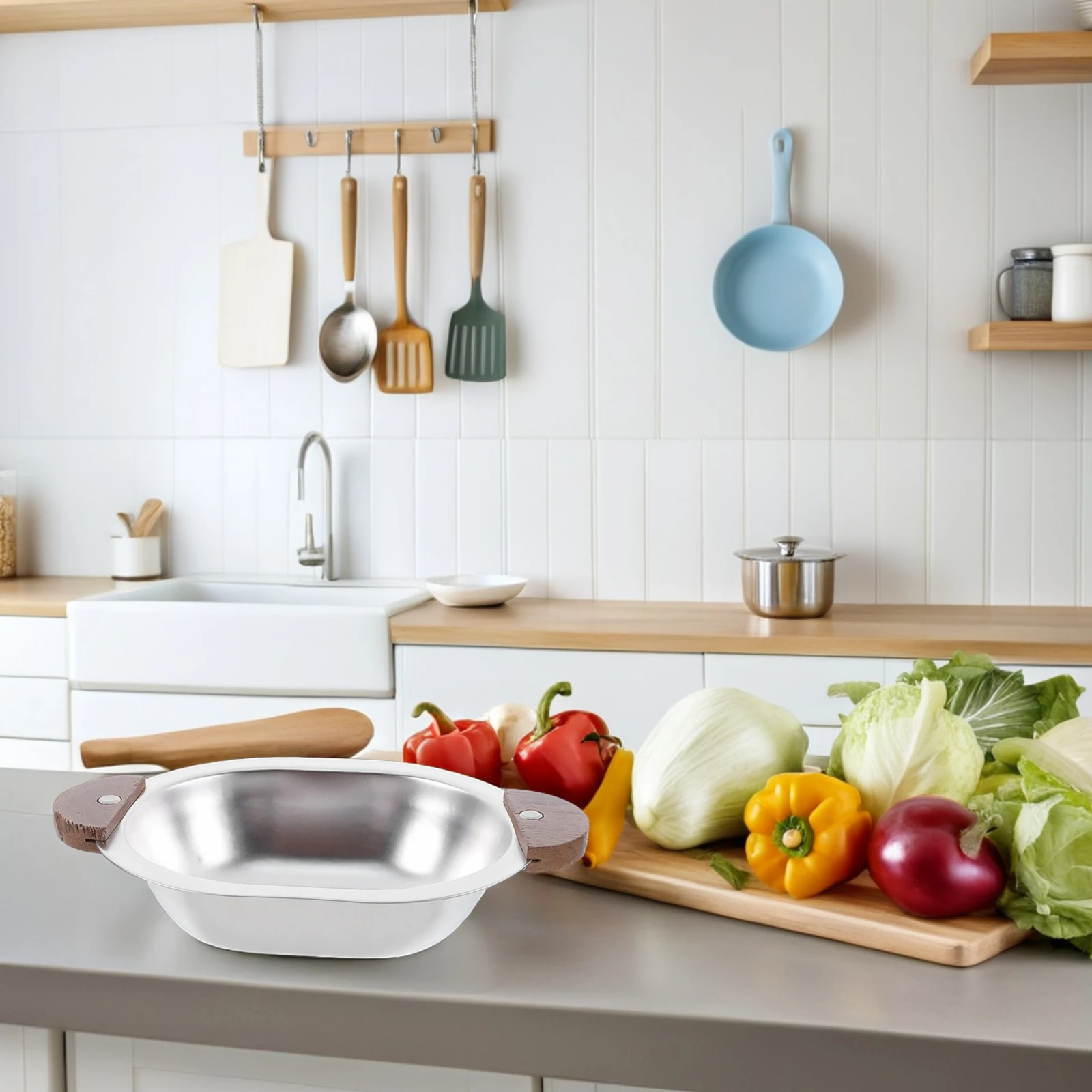 Korean Stainless Steel Oval Double Handle Bowl Wood Grip for Salad Fruit Dessert Food Bowl Salad Serving Bowls
Korean Stainless Steel Oval Double Handle Bowl Wood Grip for Salad Fruit Dessert Food Bowl Salad Serving Bowls