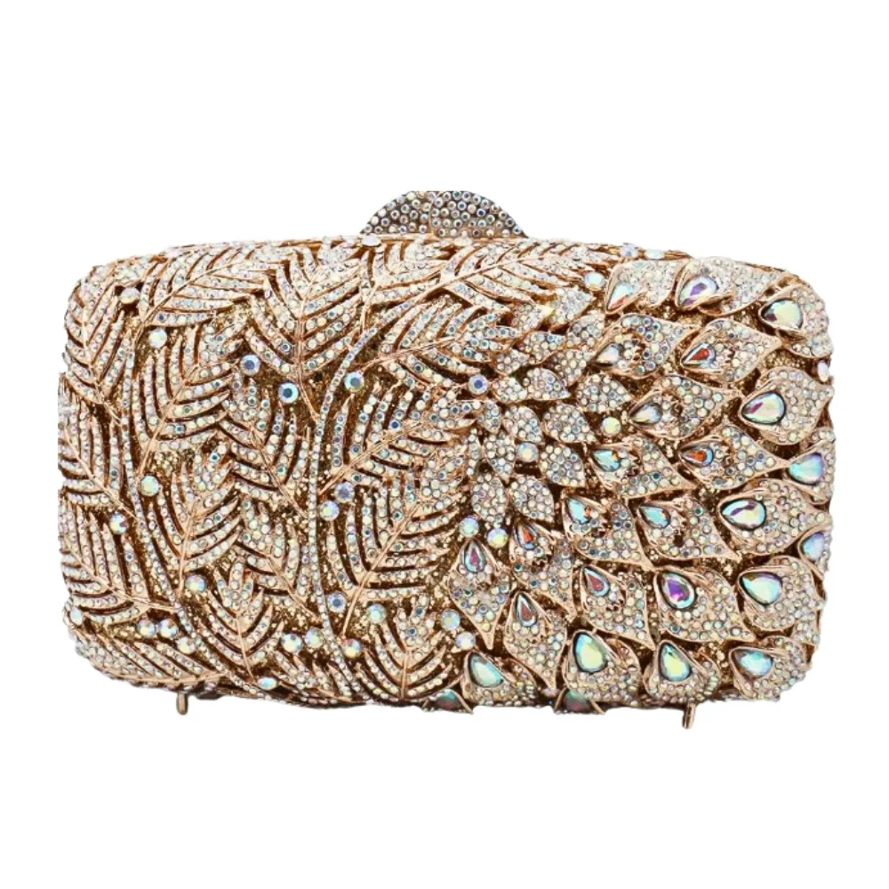 Elegant Women Leaf Pattern Evening Bag Chic Rhinestone Square Shape Handbag Bridal Wedding Clutch Purse for Cocktail Party
Elegant Women Leaf Pattern Evening Bag Chic Rhinestone Square Shape Handbag Bridal Wedding Clutch Purse for Cocktail Party