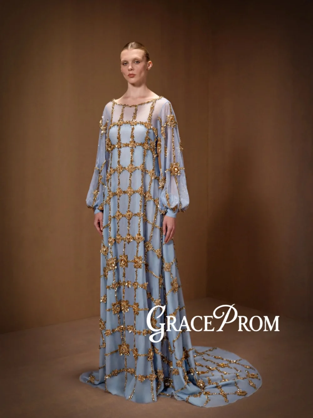 Muslim Golden Crystal Evening Dress Light Blue Chiffon Long Wedding Party Gowns New Customized Exquisite A-line Banquet Gowns
Muslim Golden Crystal Evening Dress Light Blue Chiffon Long Wedding Party Gowns New Customized Exquisite A-line Banquet Gowns