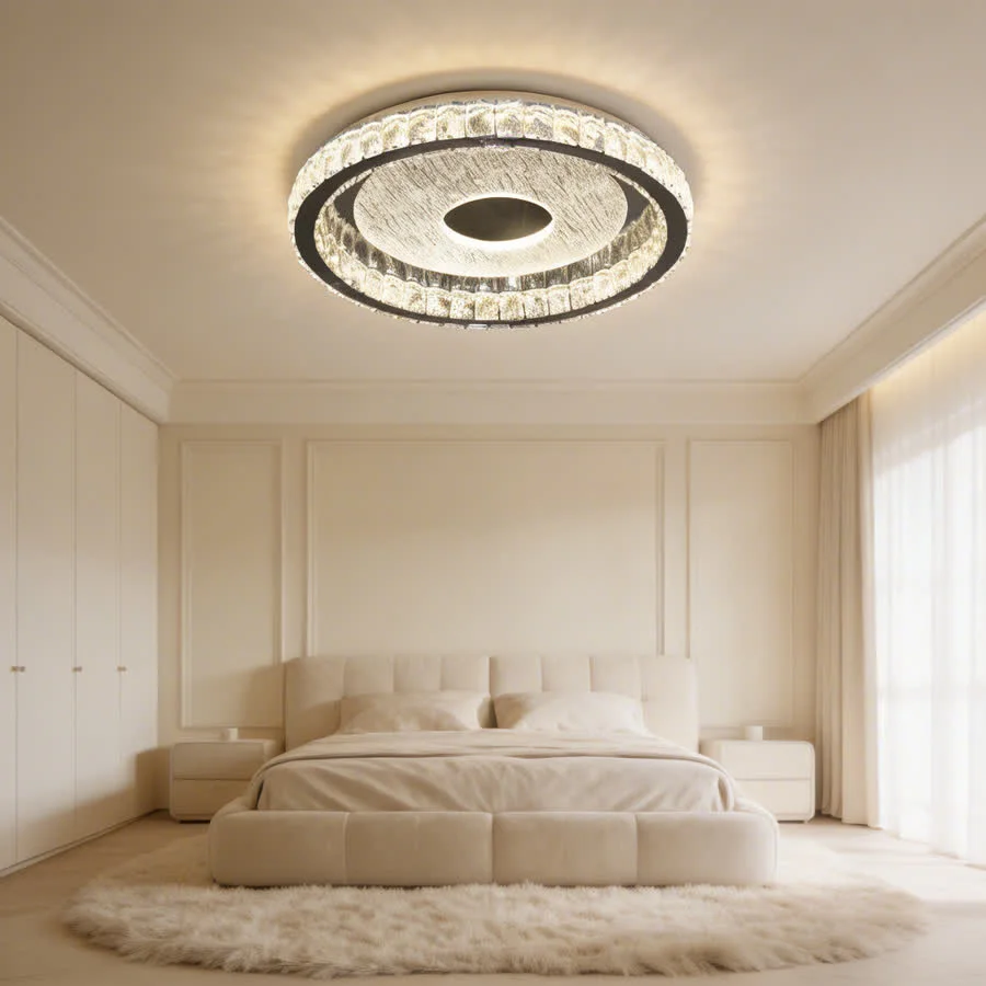 Modern Double Ring Crystal LED Ceiling Light, Luxury Flush Mount Ceiling Lamp for Bedroom Living Room
Modern Double Ring Crystal LED Ceiling Light, Luxury Flush Mount Ceiling Lamp for Bedroom Living Room