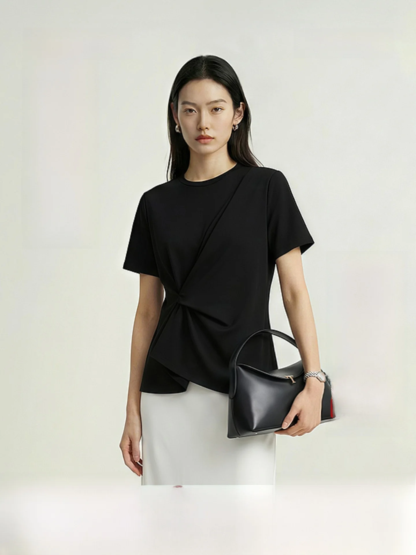 Ice Sensation Cotton Short Sleeve T-Shirt PRICH Fashion Knot Design Loose Casual Top for Women Summer New Style Simple Pure C...
Ice Sensation Cotton Short Sleeve T-Shirt PRICH Fashion Knot Design Loose Casual Top for Women Summer New Style Simple Pure C...