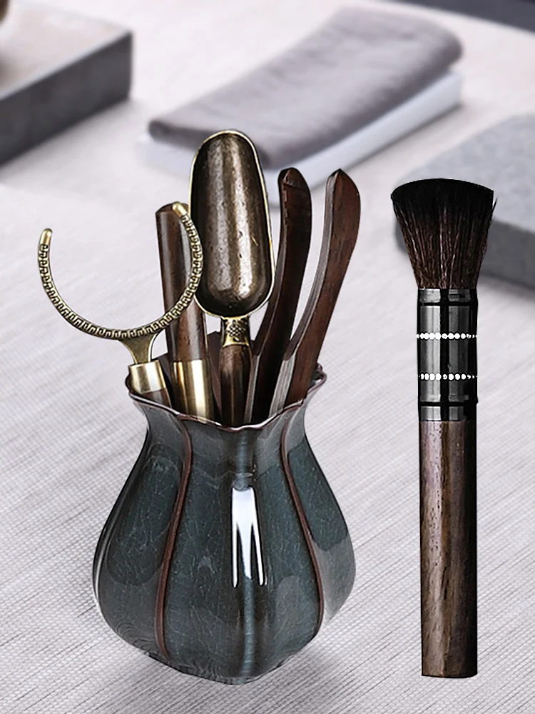 Blue Porcelain Bla Ebony Wood Cha Dao Six Gentlemen Set Kung Fu Tea Tools Accories Home Use Tea Clip Tea Spoon
Blue Porcelain Bla Ebony Wood Cha Dao Six Gentlemen Set Kung Fu Tea Tools Accories Home Use Tea Clip Tea Spoon