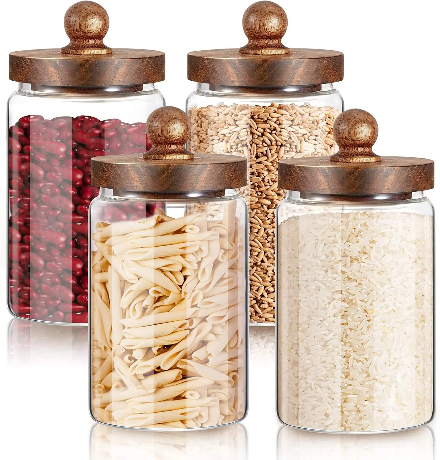 4 Pcs 32 oz Glass Food Storage Jar with Acacia Wood Lids Airtight Sealed Clear Glass Canisters Air Tight Glass Container Jar
4 Pcs 32 oz Glass Food Storage Jar with Acacia Wood Lids Airtight Sealed Clear Glass Canisters Air Tight Glass Container Jar