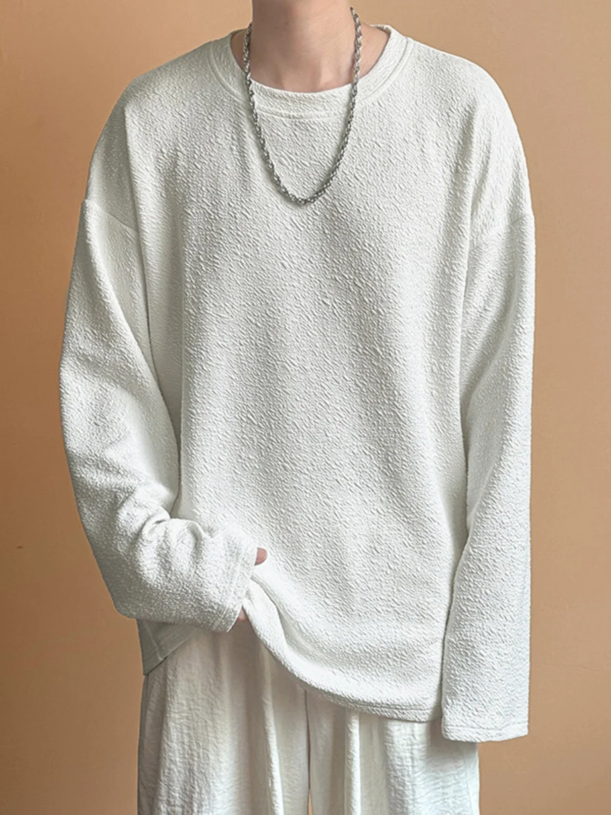 Мужская футболка свободного кроя с длинным рукавом, молодежная, модная, базовая, с 3D-текстурой, антибактериальная, стандартная толщина
Мужская футболка свободного кроя с длинным рукавом, молодежная, модная, базовая, с 3D-текстурой, антибактериальная, стандартная толщина