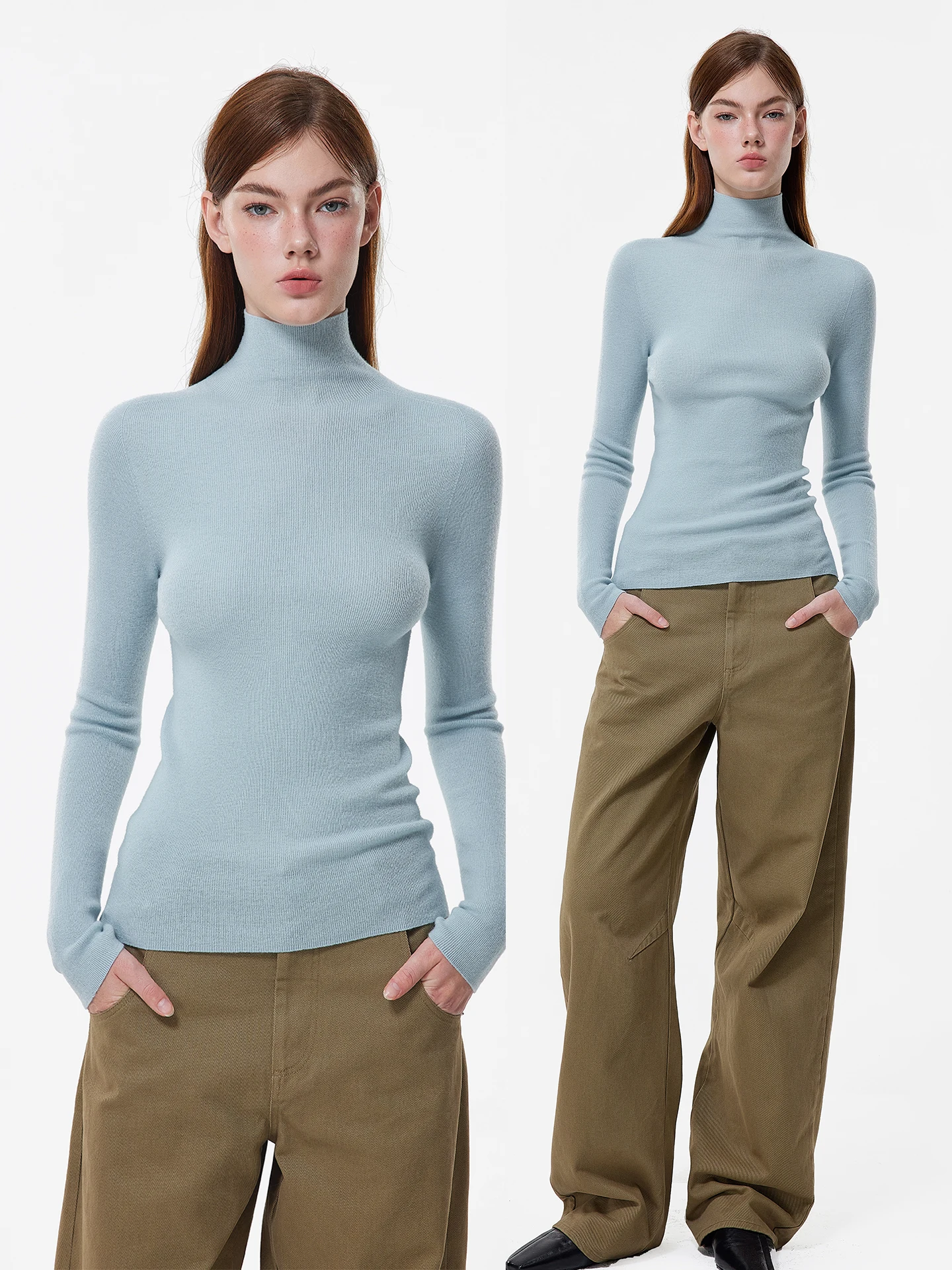 Monroo Blue Fine Merino Wool Sl High Collar Knitted Sweater Women Winter Base Layer irt Slim Fit Sle 2025 Autumn New
Monroo Blue Fine Merino Wool Sl High Collar Knitted Sweater Women Winter Base Layer irt Slim Fit Sle 2025 Autumn New