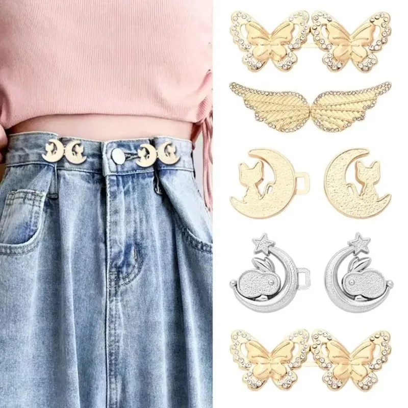 Tighten Waist Button for Women Skirt Pants Jeans Ornaments Adjustable Waist Clip Metal Pins DIY Clothing Accessories Removable
Tighten Waist Button for Women Skirt Pants Jeans Ornaments Adjustable Waist Clip Metal Pins DIY Clothing Accessories Removable