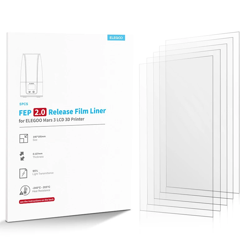 for Mars 3 Pro ELEGOO Release Film Kit (2pcs) Light Curing 3D Printer accessories
for Mars 3 Pro ELEGOO Release Film Kit (2pcs) Light Curing 3D Printer accessories