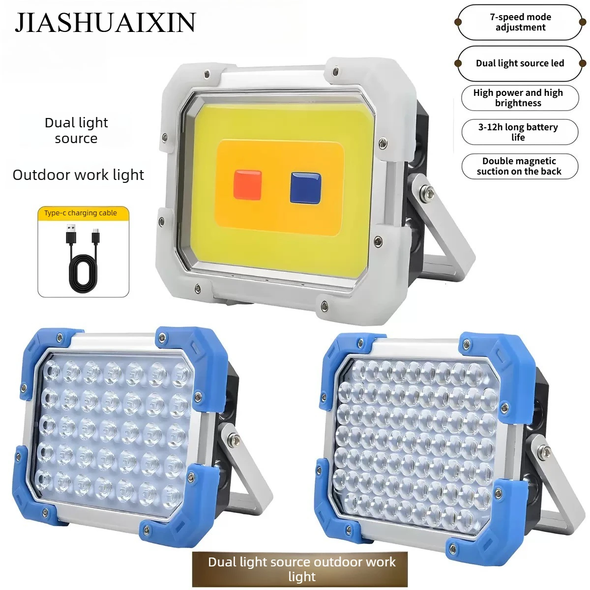 JIASHUAIXIN новый светодиодный магнитный рабочий фонарь портативный многофункциональный уличный светильник для кемпинга COB ремонт автомобиля светильник для обслуживания
JIASHUAIXIN новый светодиодный магнитный рабочий фонарь портативный многофункциональный уличный светильник для кемпинга COB ремонт автомобиля светильник для обслуживания