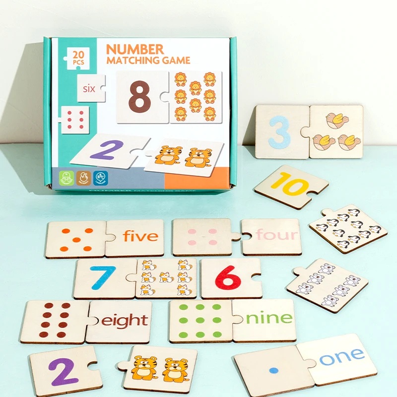 Wooden Number Matching Puzzle Animal Numbers English Cognitive 1-10 Digital Enlightenment Math Educational Toys For Children
Wooden Number Matching Puzzle Animal Numbers English Cognitive 1-10 Digital Enlightenment Math Educational Toys For Children