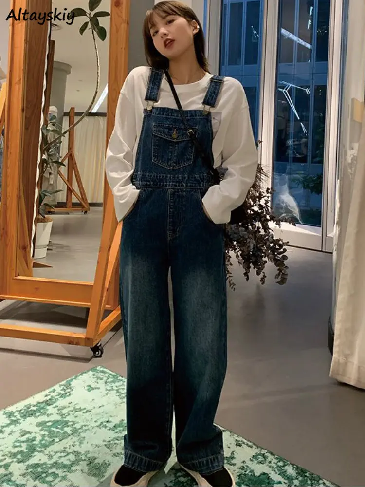 Denim Jumpsuits Women Casual Vintage Washed Korean Style Loose Wide Leg College Simple All-match High Waist Fashion Ulzzang Chic
Denim Jumpsuits Women Casual Vintage Washed Korean Style Loose Wide Leg College Simple All-match High Waist Fashion Ulzzang Chic