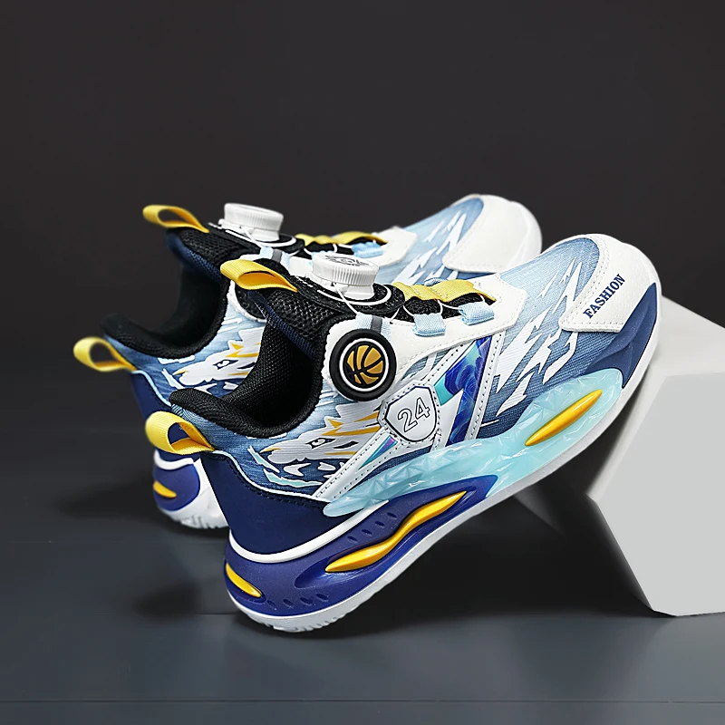 Boys Sports Shoes Breathable Spring New Basketball Children's Running Shoes Rotating Buckle Rebound Shoes Neutral Breathable
Boys Sports Shoes Breathable Spring New Basketball Children's Running Shoes Rotating Buckle Rebound Shoes Neutral Breathable