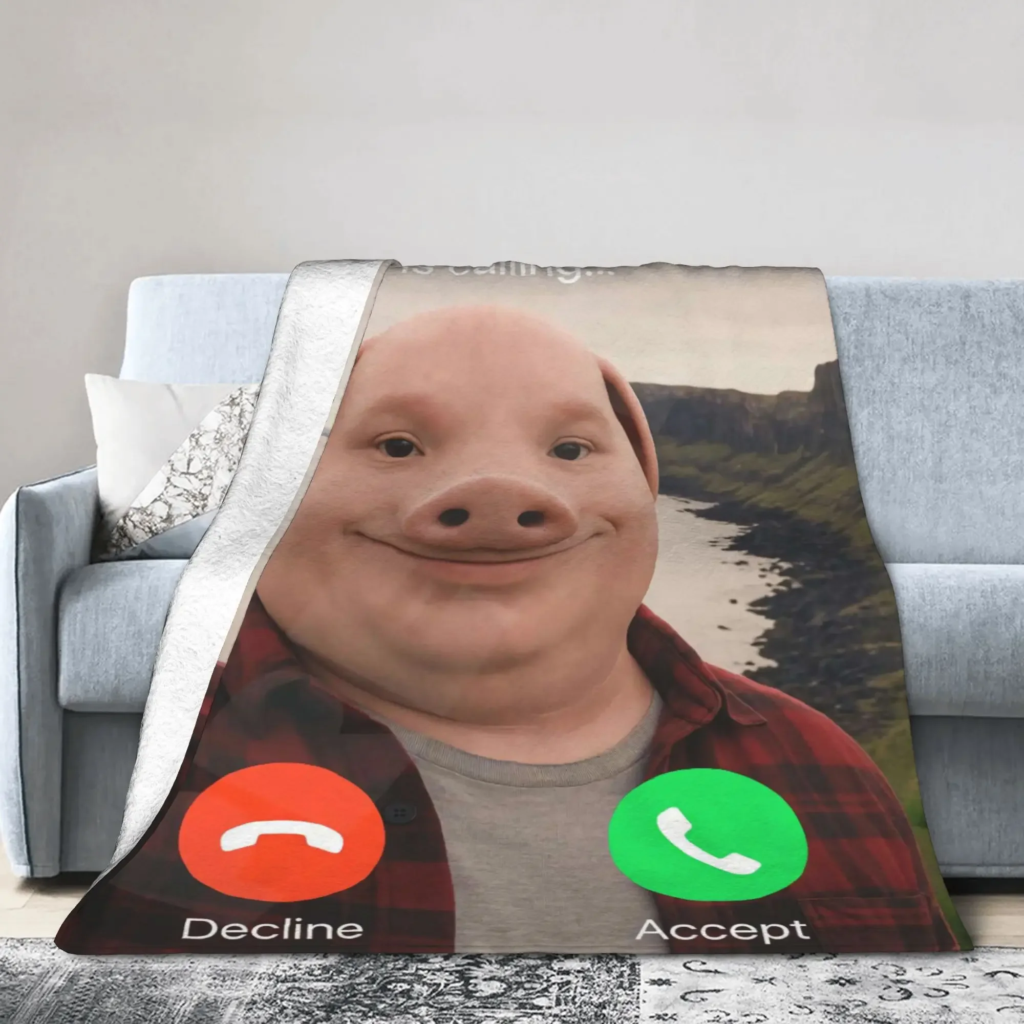 John Pork is Calling Plush Blanket for Kids and Adults Soft Flannel Throw Blanket for Bedroom Quality Bedspread with Cute Design
John Pork is Calling Plush Blanket for Kids and Adults Soft Flannel Throw Blanket for Bedroom Quality Bedspread with Cute Design