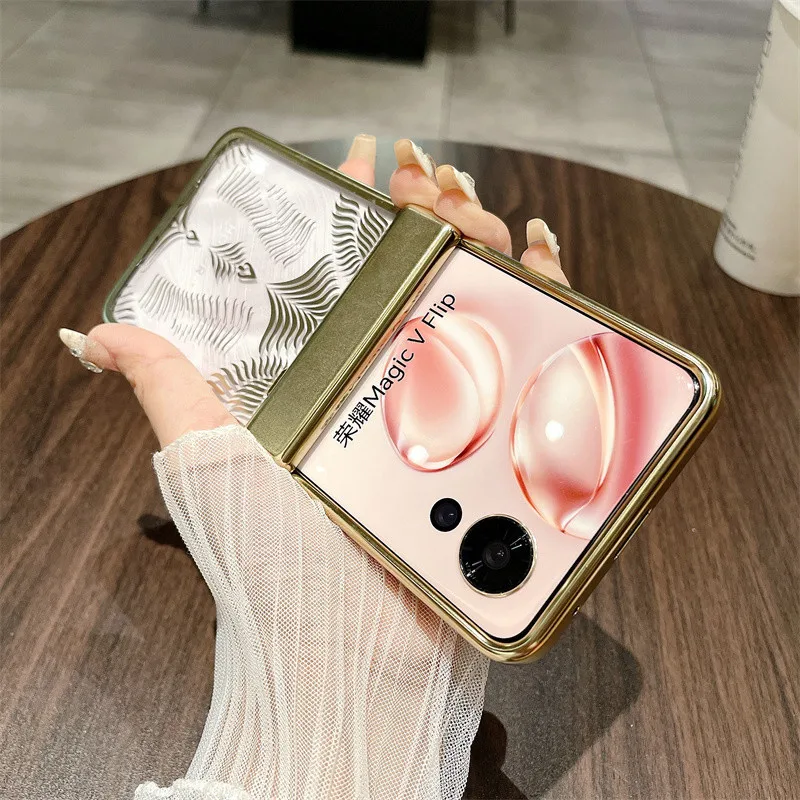 Electroplating Transparent Phone Case For Honor Magic V Flip Hinge Protective Folding Shockproof Cover
Electroplating Transparent Phone Case For Honor Magic V Flip Hinge Protective Folding Shockproof Cover