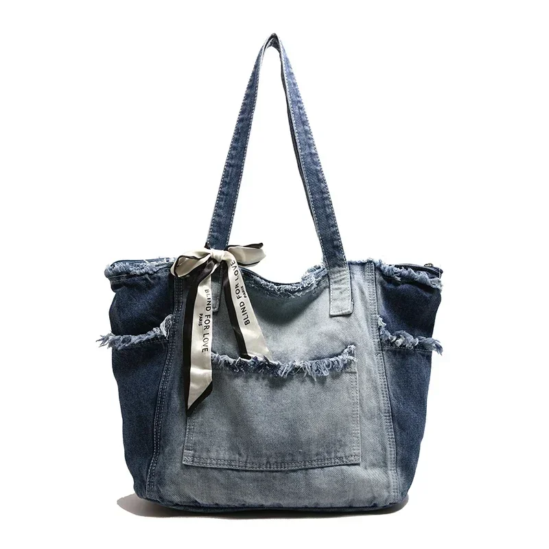 Denim Large Capacity Shoulder Bags Patchwork Zipper Women's Bags 2025 Hot Sale Sewing Thread Fashionable High Quality Tote Bags
Denim Large Capacity Shoulder Bags Patchwork Zipper Women's Bags 2025 Hot Sale Sewing Thread Fashionable High Quality Tote Bags