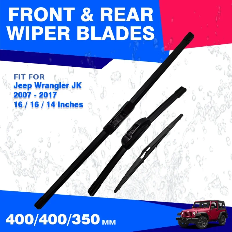 For Jeep Wrangler JK 2007 - 2017 Front Rear Wiper Blades Windscreen Windshield Brushes Car Accessories 2010 2011 2012 2013 2014
For Jeep Wrangler JK 2007 - 2017 Front Rear Wiper Blades Windscreen Windshield Brushes Car Accessories 2010 2011 2012 2013 2014